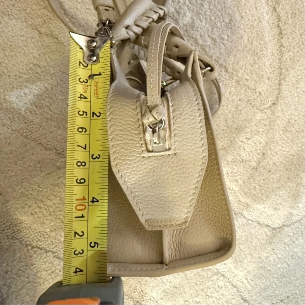 Auth LIKE NEW Balenciaga Neo mini Cream calfskin Leather Handbag 2 way strap - Picture 11 of 14